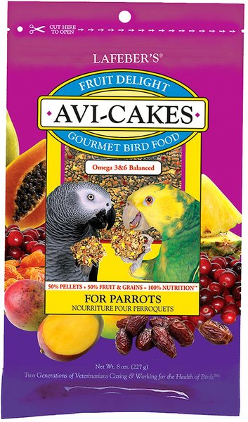 Lafeber Fruit Delight Avi-Cakes Large Bird Food, 8-oz bag, bundle of 2 slide 1 of 7