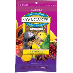 Lafeber Fruit Delight Avi-Cakes Large Bird Food, 8-oz bag, bundle of 2