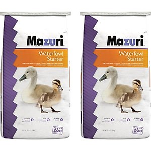 Mazuri Waterfowl Starter Duckling & Gosling Food, 25-lb bag, bundle of 2