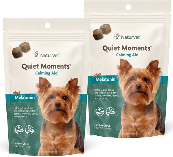 NaturVet Quiet Moments Plus Melatonin Soft Chews Calming Supplement for Dogs, 130 count slide 1 of 1