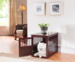 Teamson Pets Mason Spindle Furniture Style Dog Crate & End Table