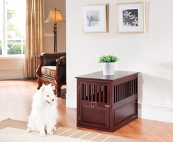 Teamson Pets St. James Name Plate Furniture Style Dog Crate & End Table