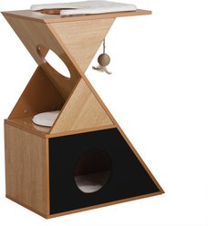 Teamson Pets Modern Cat Toy Tower & Condo, Black