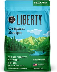 BIXBI Liberty Original Recipe Fresh Turkey, Chicken & Fish Grain-Free Dry Dog Food, 4-lb bag