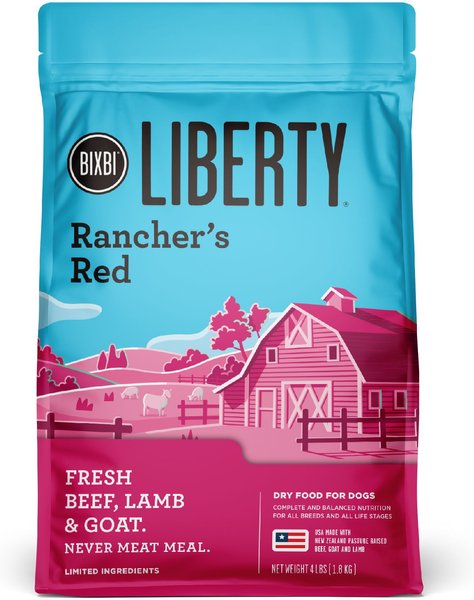 BIXBI Liberty Rancher's Red Fresh Beef, Lamb & Goat Dry Dog Food, 4-lb bag slide 1 of 8