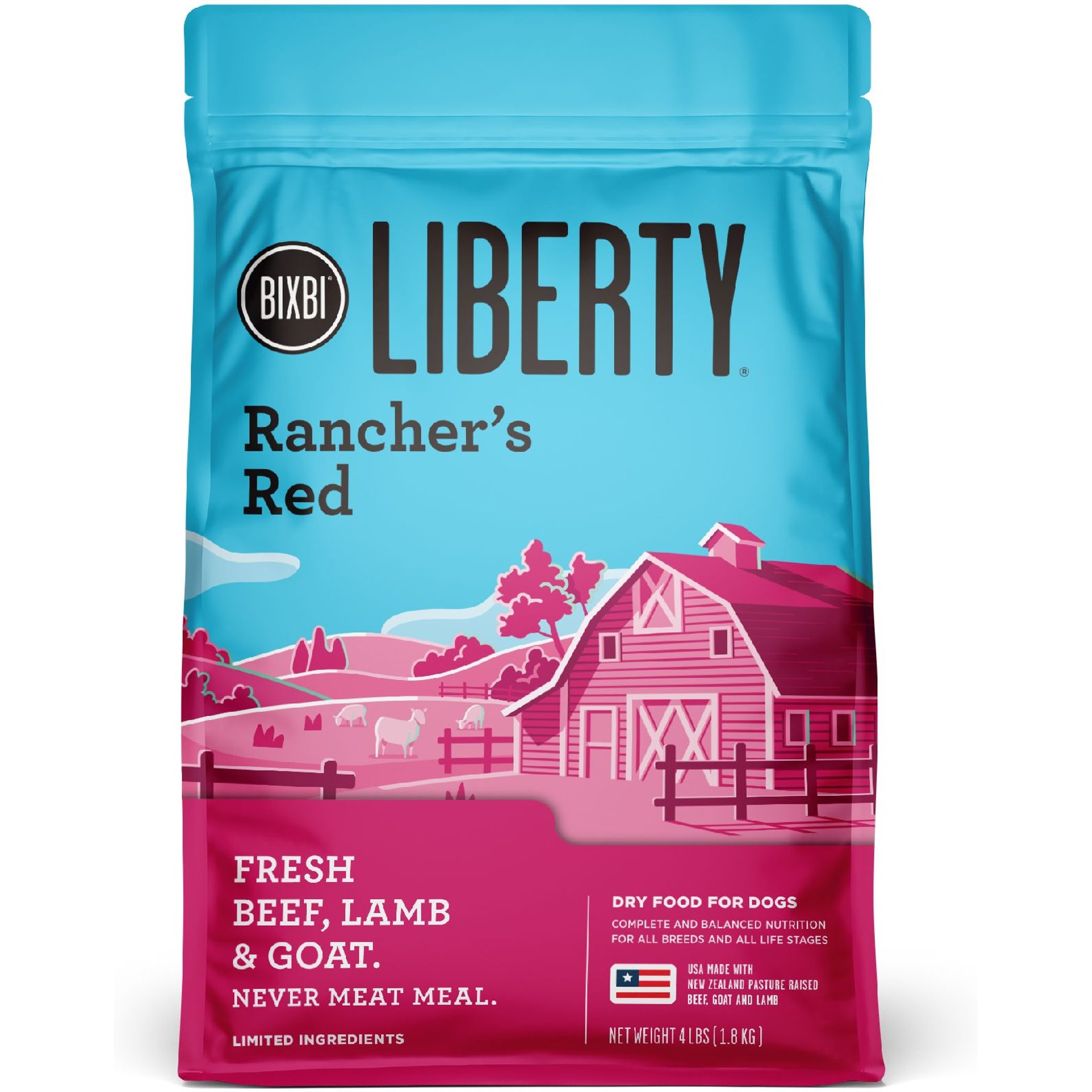 BIXBI Liberty Rancher s Red Fresh Beef Lamb Goat Dry Dog Food