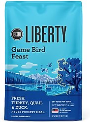 BIXBI Liberty Game Bird Feast Fresh Turkey, Quail & Duck Dry Dog Food, 22-lb bag