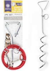 American Kennel Club AKC Tie-Out Dog Cable, 15-ft, 2 count