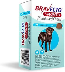 Bravecto 1-Month Chew for Dogs, 44-88 lbs, (Blue Box), 1 Chew (1-mo. supply) slide 2 of 4