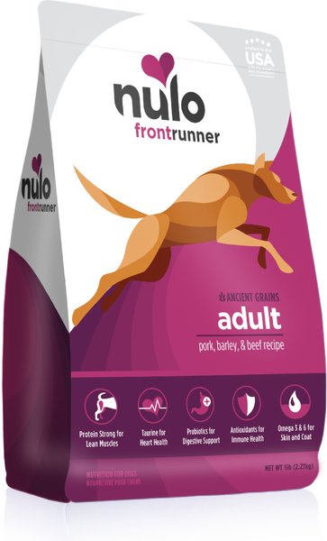 Nulo Frontrunner Ancient Grains Pork, Barley, & Beef Adult Dry Dog Food, 5-lb bag slide 1 of 9
