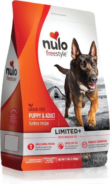 Nulo Freestyle Limited+ Turkey Recipe Grain-Free Puppy & Adult Dry Dog Food, 5.5-lb bag slide 1 of 9