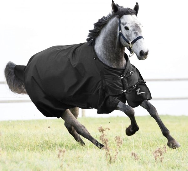 Horze Equestrian Nevada Medium Weight Turnout Horse Blanket, Black, 75-in slide 1 of 6