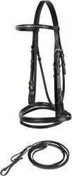 Horze Weston Snaffle Horse Bridle, Black, Horse