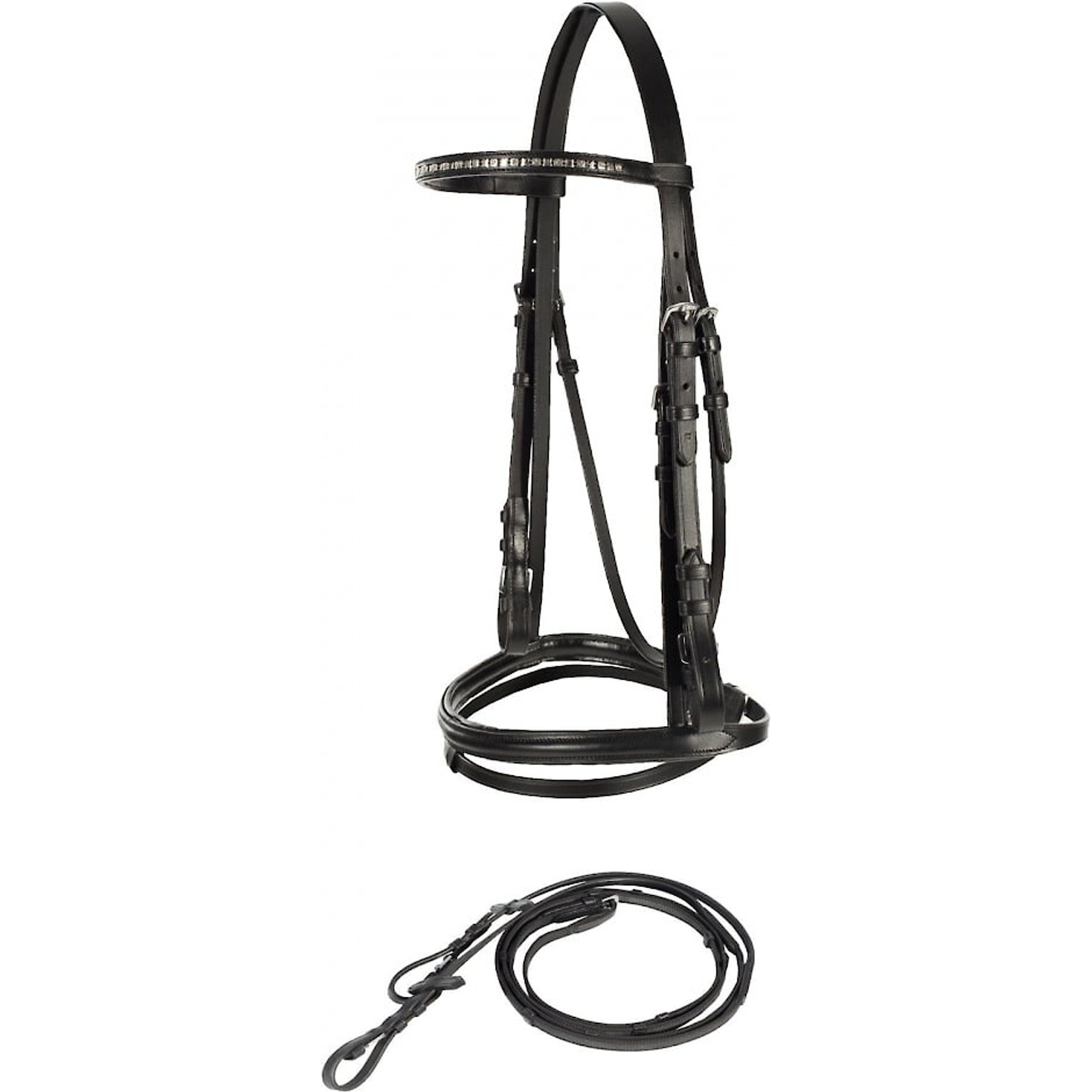 Horze Weston Flash Horse Bridle with Reins, Black, Horse