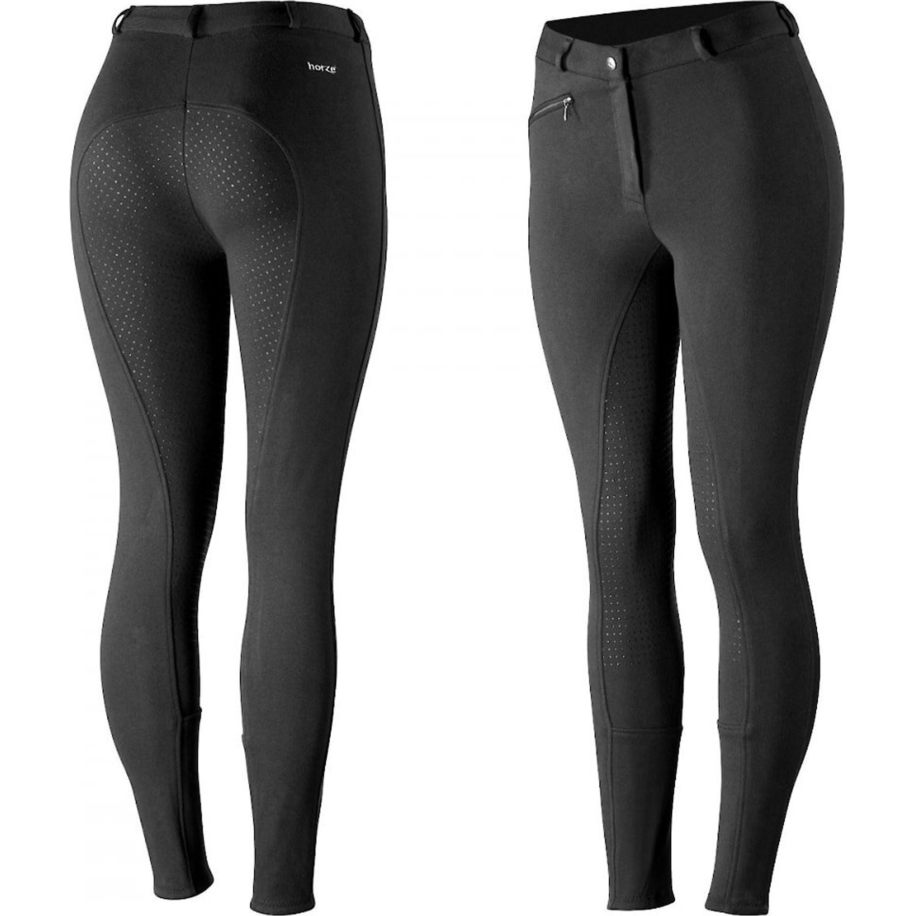 HORZE EQUESTRIAN Women's Active Full Seat Breeches, Black, 28 - Chewy.com