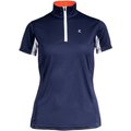 Horze Equestrian Women's Trista Short Sleeved Sun Shirt, Peacoat Dark Blue & Grenadine Red, 6