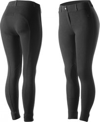 Horze Equestrian Women's Ella Pull-On Knee Patch Tights, Black, 26