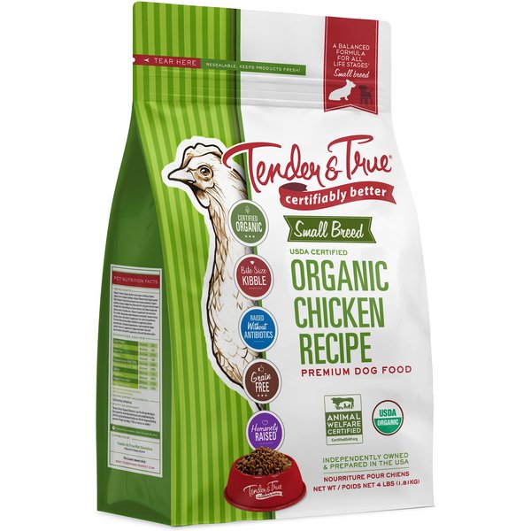 TENDER & TRUE Organic Grain-Free Chicken & Liver Recipe Dry Dog Food, 4 ...