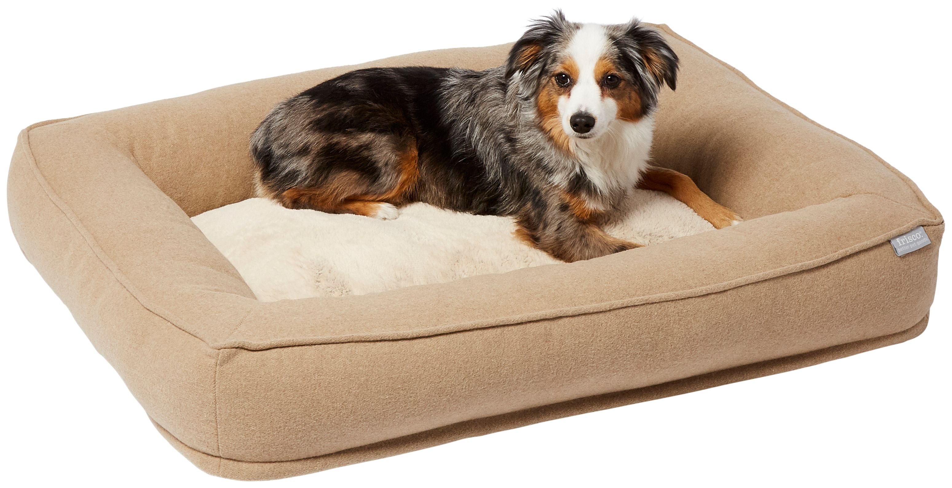 FRISCO Faux Felt Orthopedic Bolster Dog Bed with Removable Cover