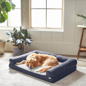 Frisco Faux Felt Orthopedic Sofa Bolster Dog Bed w/Removable Cover, Gray, XX-Large