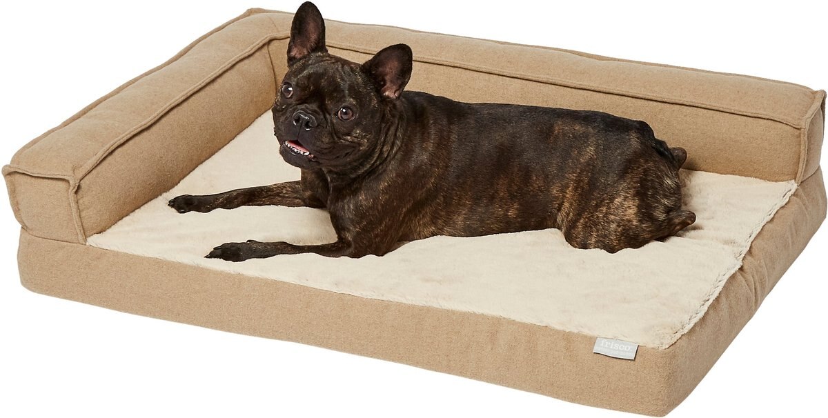 FRISCO Faux Felt Orthopedic Corner Bolster Pillow Dog Bed with