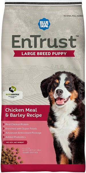 Blue Seal EnTrust Large Breed Puppy Chicken Meal & Barley Recipe Dry Dog Food, 20-lb bag slide 1 of 6