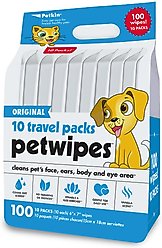 Petkin Original Travel Pack Vanilla Scented Dog & Cat Wipes, 100 count