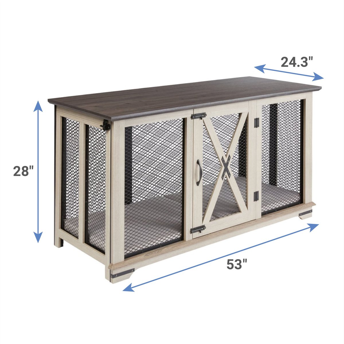 Living Essentials 65 Cooper Dog Crate Credenza with Shelves & Mat Kit