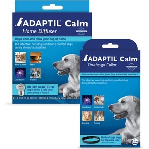 Adaptil Electric Dog Diffuser, Starter Kit & Adaptil Calming Adjustable Dog Collar, Medium & Large