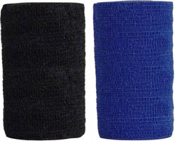 Andover Healthcare CoFlex Vet Horse, Dog & Cat Bandage, Black, 4-in & Andover Healthcare CoFlex Vet Horse, Dog & Cat Bandage, Blue, 4-in