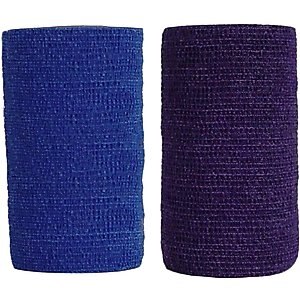 Andover Healthcare CoFlex Vet Horse, Dog & Cat Bandage, Purple, 4-in & Andover Healthcare CoFlex Vet Horse, Dog & Cat Bandage, Blue, 4-in