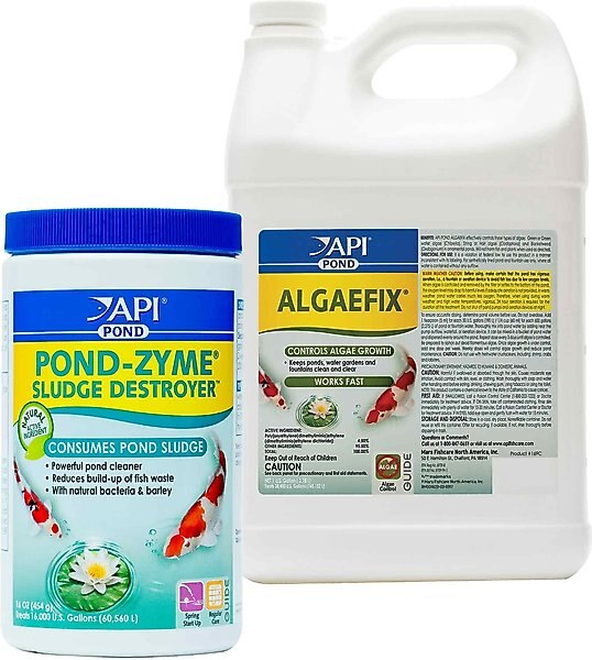 API Pond Algaefix Algae Control Solution, 1-gal bottle & API Pond-Zyme Sludge Destroyer Pond Sludge Remover, 16-oz bottle slide 1 of 5