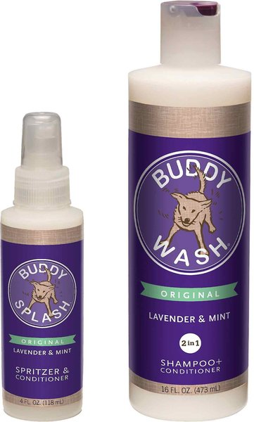 Buddy Wash Original Lavender & Mint Dog Spritzer & Conditioner & Buddy Wash Original Lavender & Mint Dog Shampoo & Conditioner, 16-oz bottle slide 1 of 3