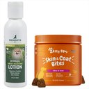 DERMagic Skin Rescue Lotion, 4-oz & Zesty Paws Omega Skin & Coat Soft Chews with Omega 3, 6, & 9 Bacon Flavor Dog Supplement, 90 count