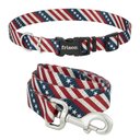 Frisco American Flag Dog Leash, Large: 6-ft long, 1-in wide & Frisco American Flag Dog Collar, Large: 18 to 26-in neck, 1-in wide