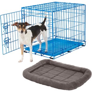 FRISCO Fold Carry Single Door Collapsible Wire Dog Crate Blue