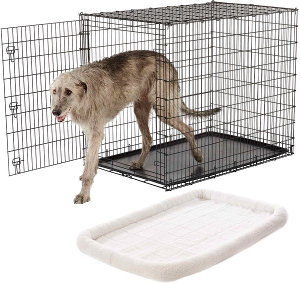 Frisco XX-Large Heavy Duty Single Door Wire Dog Crate, 54 inch & Frisco Quilted Dog Crate Mat, Ivory, 54-in slide 1 of 5