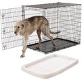 Frisco XX-Large Heavy Duty Single Door Wire Dog Crate, 54 inch & Frisco Quilted Dog Crate Mat, Ivory, 54-in