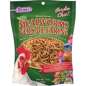 Brown's Dried Mealworms Wild Bird & Poultry Treats, 3-oz bag