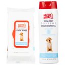 Nature's Miracle Spring Waters Deodorizing Dog Bath Wipes & Nature's Miracle Supreme Odor Control Natural Puppy Shampoo & Conditioner, 16-oz bottle