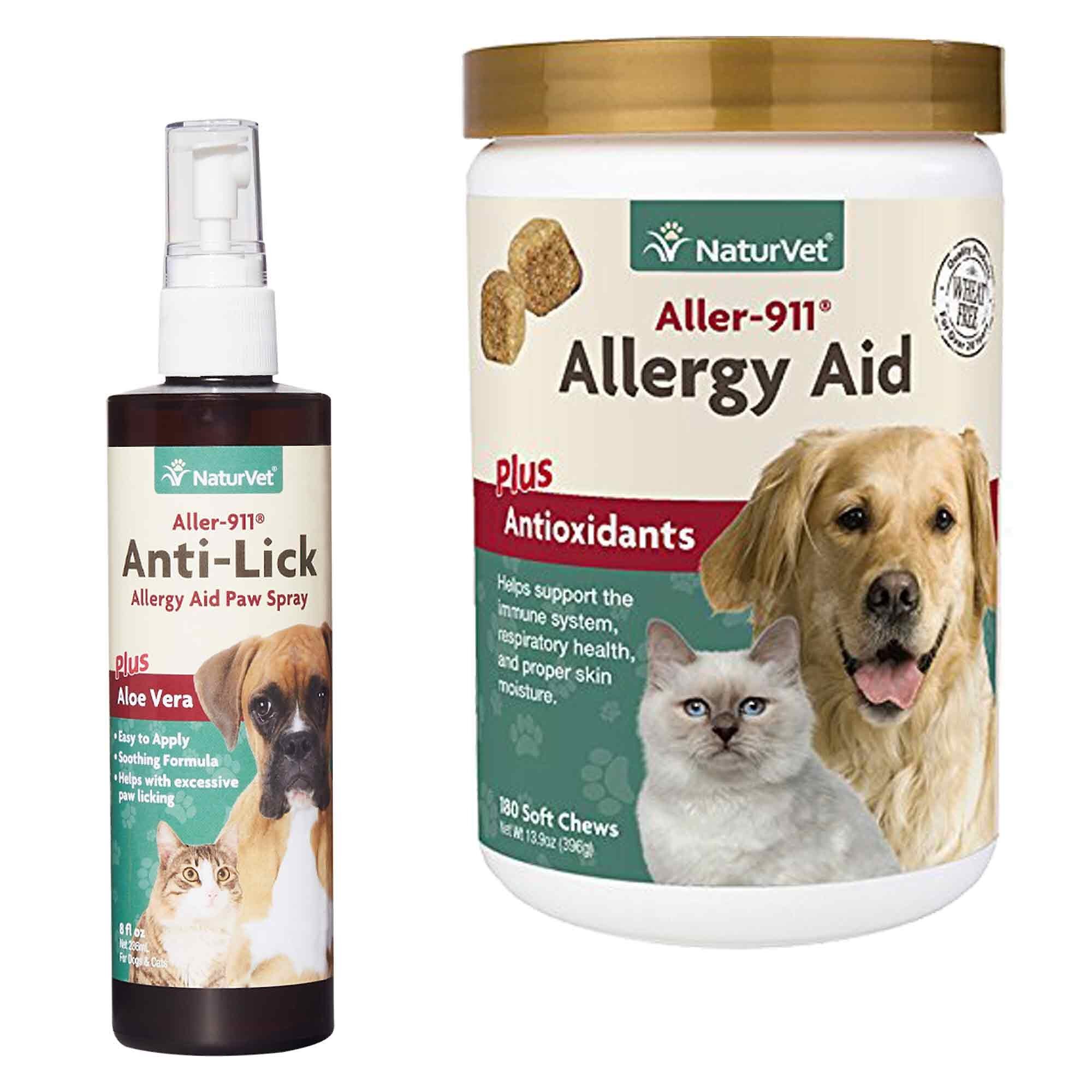 NATURVET Aller 911 Allergy Aid AntiLick Paw Plus Aloe Vera Dog & Cat