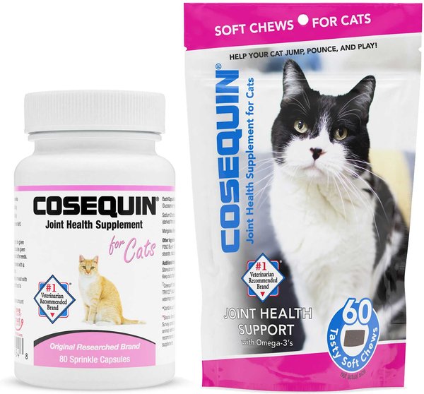 Nutramax Cosequin Capsules Joint Health Cat Supplement, 80 count & Nutramax Cosequin Joint Health Soft Chews Cat Supplement, 60 count slide 1 of 6
