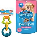 Nylabone Teething Rings Puppy Chew Toy & Puppy Chow Healthy Start Salmon Flavor Training Dog Treats