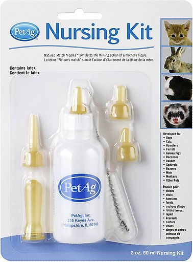 PetAg Complete Nursing Kit, 2-oz bottle & PetAg KMR Kitten Milk Replacer Powder, 12-oz can