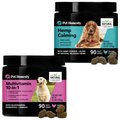 PetHonesty 10-for-1 Multivitamin with Glucosamine Snacks Soft Chews Dog Supplement, 90 count & PetHonesty Hemp Calming Anxiety & Hyperactivity Soft Chews Dog Supplement, 90 count