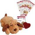 Snuggle Puppy Behavioral Aid Dog Toy, Light Brown & Smart Pet Love 24-Hour Heat Pack, 6 count