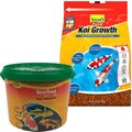 Tetra Pond Koi Vibrance Color Enhancing Sticks Koi & Goldfish Food, 3.08-lb bucket & Tetra Pond Koi Growth High Protein Koi & Goldfish Food, 4.85-lb bag