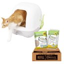 Tidy Cats Breeze Hooded Cat Litter Box System & Tidy Cats Breeze Cat Pads & Litter Pellets Bundle Pack