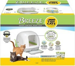 Tidy Cats Breeze Hooded Cat Litter Box System & Tidy Cats Breeze Cat Pads & Litter Pellets Bundle Pack slide 2 of 5