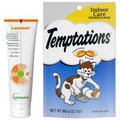 Vetoquinol Laxatone Lubricant for Hairballs Tuna Flavored Cat Oral Gel, 4.25-oz tube & Temptations Indoor Care Chicken Flavor Cat Treats, 2.1-oz bag